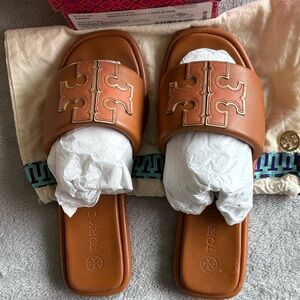 Tory Burch Tan Slide Sandals